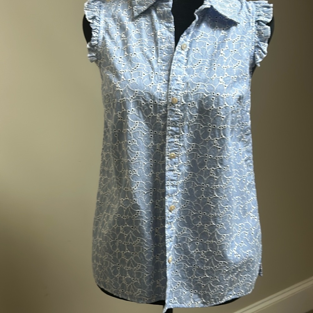 Lilly Pulitzer blue and white top